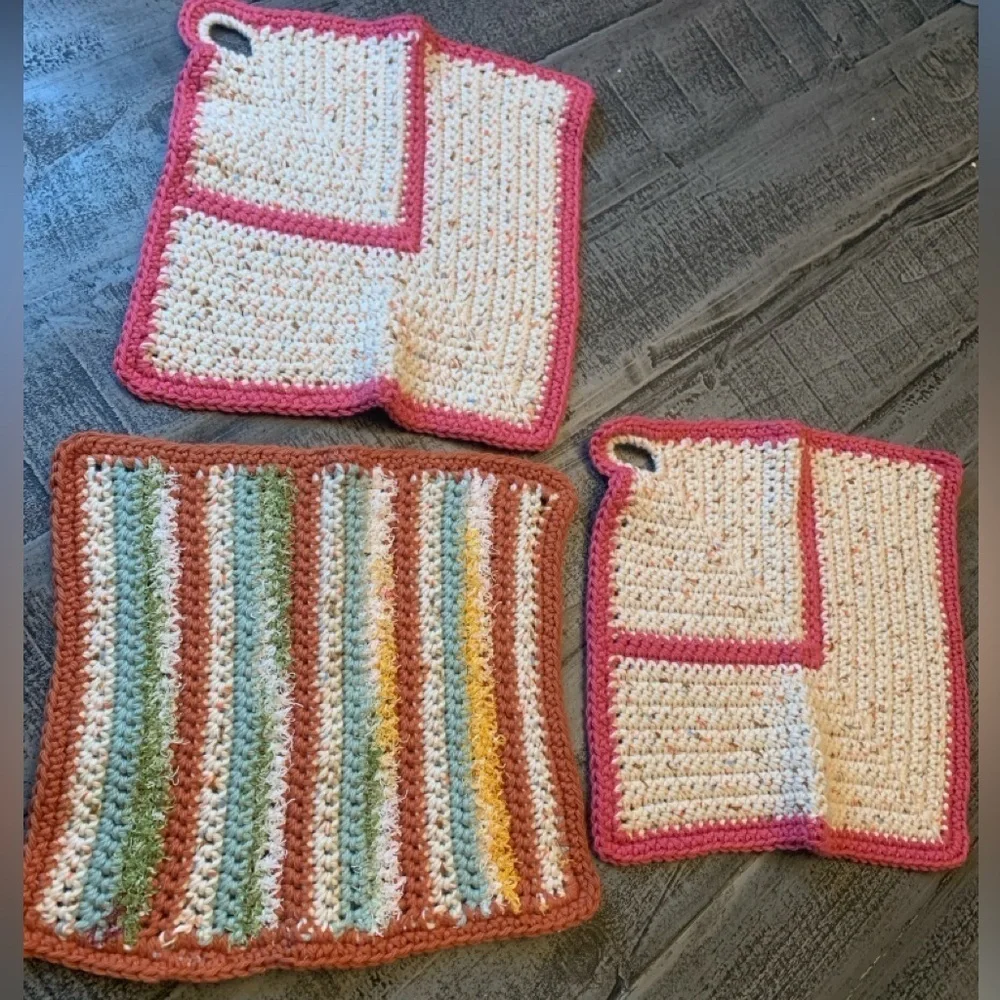 Crochet Pot Holders/ Dish Rag, 9.5”x9.5”, Handmade, handcrafted.